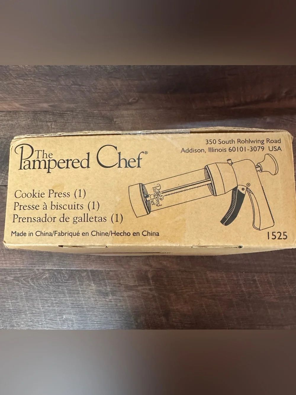 Pampered Chef Cookie Press #1525 Complete 16 Discs Recipe Card Original Box
